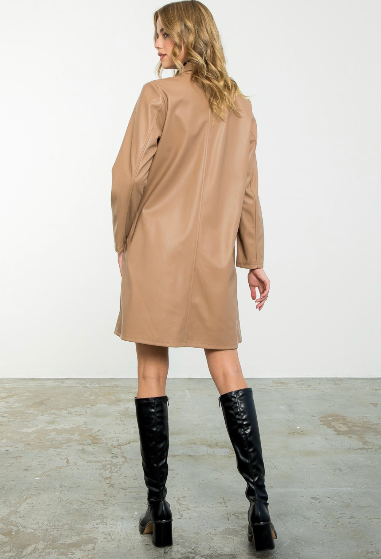 Leather Trench Style Coat