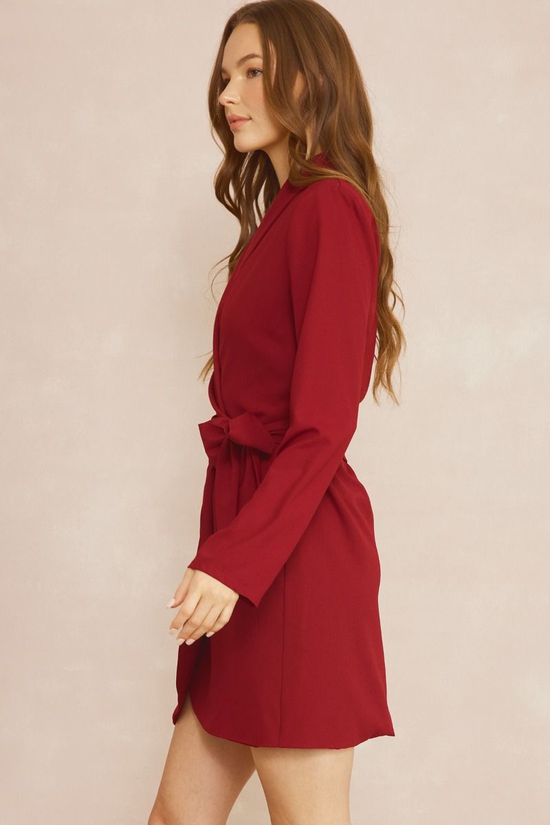 Collared Wrap Style Dress